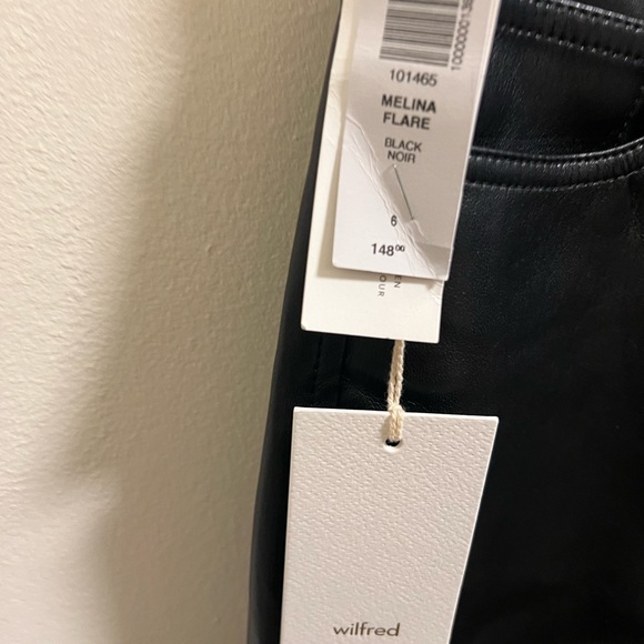 New! Wilfred Melina Flare Pants – Black Vegan Leather – Size 6 - Picture 2 of 8